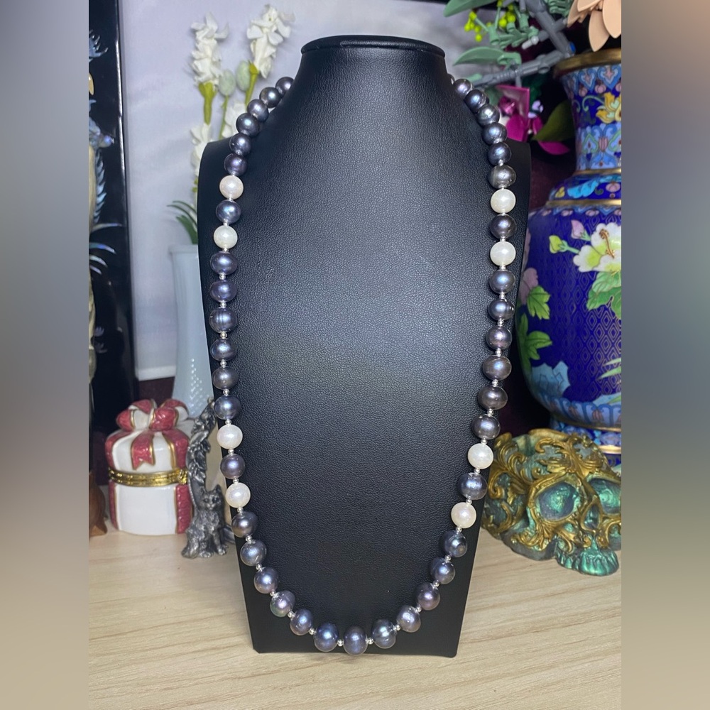 Handmade freshwater pearl sterling silver necklace